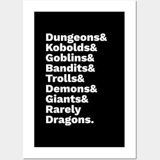 Dungeons and Rarely Dragons - Common Monsters Posters and Art